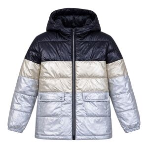 Mango Mng Kids Black Gold Silver Puffer Jacket Coat Girls Size 13 14